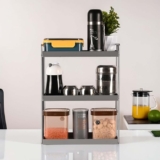 Kuber Industries 3-Layer Durable Kitchen Storage Rack for Spices | Space-Saving Multipurpose Onion & Fruit/Vegetable Stand for Kitchen, Home & Office | Silver