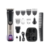 Pigeon 5 In 1 Multi-purpose Trimmer for Men[Grooming kit: For Face, Body & Private part Trimmer ]| Stainless Steel Blade| Cordless Rechargeable with USB Type C Charging| Led Digital Display| 90 min runtime| 1.5 HR charge time | 2 Years Warranty