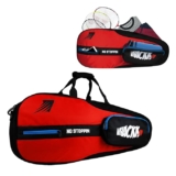 WHACKK Drive|Unisex Lightwieght Tennis Badminton Squash Shuttle Equipment Kit Bag Cover |Spacious Compartments | Sports Bag |Carry as Backpack & Duffel |Ten-6 Badminton-8 (Red Black