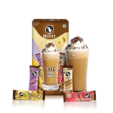 Bevzilla Premium Glass & 25 Flavoured Coffee Sachets/Pouch Box | Butterscotch, Classic, Vanilla & Hazelnut Flavour | Preimum Gift Box| Espresso, Latte,Cappuccino | Hot & Cold Brews