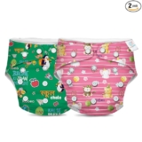 Kidbea Reusable Cloth Diaper | Assorted Freesize, Washable Diapers for Baby 3 Months -3 Years | Stay Dry & Lasts up to 4Hrs | Waterproof Adjustable Cloth | 2 Shells Only Flower (Green B.5)