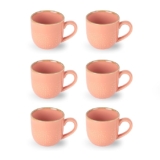 CELLO Nova Nexus Color Mirage Mug Set of 6, 180ml, Pink | Scratch Resistant | Porcelain Tea, Coffee Mug Set | Ideal for Daily Use & Gifting | Dishwasher Safe | Medium Mug |