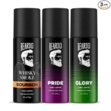 Beardo Pride, Glory & Whisky Smoke Bourbon Perfume Body Spray 150ml x (Set of 3) Long lasting Fougere, Aromatic Deodorant | Deo For Men | Christmas gift for men | Gift For Friends | Gift for Men
