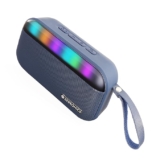 ZEBRONICS County 7 Portable Bluetooth Speaker, 8 Watts, Upto 15 Hours Playback, Passive Radiator, BTv5.3 | mSD | TWS | USB, RGB LED, Call Function, Carry Loop (Blue)