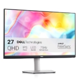 Dell 27″(68.58 cm) S2722DC, QHD Monitor, Built in Dual Speakers & USB-C Hub, IPS Panel, Refresh Rate:75Hz, ResponseTime:4ms, Colour Gamut: 99% sRGB, Ports: 1xHDMI, 1xUSB-C, 2xUSB 3.2, 1xAudio Line Out