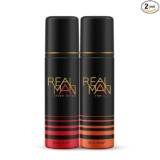 FOGG Men Realman Thrill & Fresh Mood Aerosol Deodorant, Strong Body Spray, Long Lasting Fragrance, 200Ml Each (Pack Of 2)
