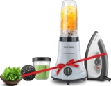 Longway Sage 500 Watt Juicer Mixer Grinder with 2 Jars for Grinding, Mixing, Juicing with Powerful Motor & Kwid 1100 Watt Dry Iron| 1 Year Warranty | (Gray & Black, 2 Jars, Combo Offer)