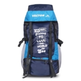 Vector X Hiking 55 Liter Rucksack Travel Backpack Bag for Camping, Hiking, Traveling, Trekking, Outdooor, 2 Main Compartment, 1 Shoe Pocket, With Rain Cover Material – Mesh, Color – Blue