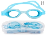 Zest 4 Toyz Swimming Goggles for Kids with UV and Anti-Fog Protection| Adjustable Strap Swimming Goggles with Ear plugs & Protection Case | Swimming Pool Accessories- Blue