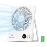 ISILER Small Desk Fan, 1200mAh Portable USB Fan with 3 Speeds Airflow, Small Personal Fan with 180° Adjustable Tilt Angle, Cooling Fan for Home, Office, Dorm