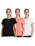 Amazon Brand – Symbol Women’s Solid Cotton Stretch Half Sleeve Round Neck Regular Fit T-Shirt (Pack of 1, 2, 3 | Multi Pack)
