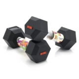 BIGBULL Rubber Coated Solid Hex Dumbbell (Pack Of Two) (2.5 Kg x 2pc (Total = 5 kg)) Black