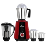 RR Signature Grindmate PRO 750W Juicer Mixer Grinder with 4 Jars – Chutney, Dry, Liquidizing & Blender, QuadraFlow Design, PrecisionBlend SS Blades, 3-Speed Control (Red)