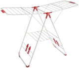 amazon basics – Alloy Steel Foldable Clothes Drying Stand – Red, 107 Centimeters
