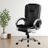 FUGO FG12 Ergonomic Office Chair with Adjustable Height,Cushioned Back & Seat,Tilting Mechanism,Heavy-Duty Metal Base,Dual Nylon Casters–Ideal for Work,Gaming, Study,3Year Warranty (Black & White)