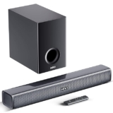 Mivi Fort H160 Soundbar, [Newly Launched]- 160 Watt Home Theatre Sound Bar, 2.1 Channel, 2 in-Build Speakers and 1 External Subwoofer, Multiple EQ & Input Modes, Made in India Soundbar for TV