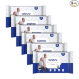 Amazon Brand – Solimo Adult Bed Bath Wipes 60 Wipes Pack of 6| With Aloe vera & olive extracts | Advanced Germ Protection