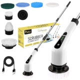 Pivalo 7in1 Cordless Electric Spin Scrubber 400 RPM Adjustable Bathroom Cleaning Brush with 2600 mAh Battery & 7 Replacement Heads 25W 3.7V Handheld Scrubbers for Glass Clean Home Bathroom Tiles & Car