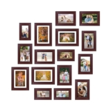 Amazon Brand – Solimo Collage Set of 16 Rosewood Photo Frames ( 4 x 6 Inch – 4, 5 x 7 Inch – 8 & 6 X 8 Inch – 4)