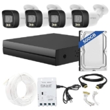 SINLOE 4 Channel 1080P Full HD DVR 2MP Night Color Outdoor Bullet 4 Pcs, 500GB Hard Disk + Motion Alert + Night Vision Full Combo Set
