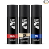 Beardo Deodorant Perfume Body Spray Set For Men (120ml x 3) | Spy Deo Aromatic Fresh Scent | Mafia Oriental Woody Notes | Don Most Wanted Citrus Musk Fragrance | Christmas gift for men | Gift For Friends | Gift for Men