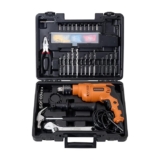 WORKPEDIA Professional Tool Kit with Impact Drill, 550W, 220-230V, Chuck 13mm, 3000 RPM, 48000 BPM, Forward/Reverse for Wood & Metal, Variable Speed Control, With 96 Home Essential Tools/Accessories