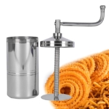 TOP TRICK Chakli Press Maker Machine for Kitchen Tools/Sancha/Murukku/Bhujia/Idiyappam/noolputtu/Sevanazhi Sevaiya/janthikalu/bhujia Stainless Steel/Making Different Types/Free 6 Different Jalis.