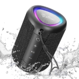 pTron Fusion Mount V2 Mini Bluetooth Speaker, 12W HD Sound, Beat Synced RGB Lights, 10Hrs Playtime, Multi-Playback Modes-BT5.1/TF Card/Aux-in, IPX4 Water Resistant Speaker & Type-C Charging (Black)