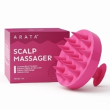 Arata Scalp Massager with Medical-Grade Silicone Bristles | For Dry, Oil Massage, Shampoo & Conditioning | Exfoliates, Deep Cleansing, Blood Flow, Prevents Dandruff | For Men & Women