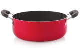 NIRLON Non Stick PFOA Free, Non-Toxic, Food Grade Quality Aluminium Gas Compatible Casserole/Biryani Pot/Rice Pot, 22cm – 2.6 Liters(26mm_Classic_CS13), Red