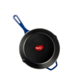 Pigeon by Stovekraft Cast Iron Frying Pan, 25 cm | Enamel Coated | Luxurious Mirror Finish | Toxin-Free | Perfect Crisping | Stylish Handle | Cook With Style, Elegance & Comfort