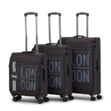 V Lite – Moscow Combo Set of 3 (Small + Medium + Large) Softside Trolley Bag, Cabin 20″ + Check-in 24″&28″ Expandable Suitcase Travelling Luggage with Anti-Theft Zippers for Men and Women (Grey)