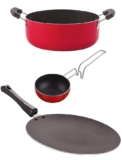 Nirlon Kitchen Accessories for Cooking Non Stick Aluminium cookware Set, 3 Pieces(CT12_VG_CS24)