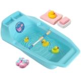 Kuber Industries 25 LTR Plastic Bath Tub for Kids 0-3 Years | Bath Tub for New Born Baby | Bathing Tub Girls & Boys with Soap Tray | Water Tub for Baby/Infants | Mini Swimming Pool for Kids | Blue