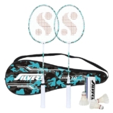 Silver’s Aluminium Camo 7.0 Badminton Kit (2 Racquets with Full Cover, 1 Box Feather Shuttlecock Pack of 3)(Green/White)