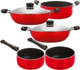 Nirlon Non-Stick 5 Piece Rust Free Gas Compatible Kitchenware Combo Gift Set with Bakelite Handle