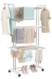 Synergy – Premium Heavy Duty Stainless Steel Foldable Cloth Drying Stand/Clothes Stand for Drying/Cloth Stand/Clothes Dryer/Laundry Racks (3 Tier) White – SY-CS21