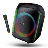 boAt PartyPal 220 Bluetooth Party Speaker w/ 80 W Signature Sound, Karaoke with Mic, RGB LEDs, Up to 6 hrs Playback, BT v5.3, AUX & USB Port, Wireless Mic, Bass & Treble EQs, TWS Mode(Midnight Black)