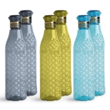 HomeWiz Kitchen Unbreakable Plastic Water Bottle I Leak Proof I BPA Free Food Grade Fridge Water Bottle I Ideal for Gym, Office, Home, Travel, College, Easy to Clean, 1 Litre Each, Set of 6, Assorted