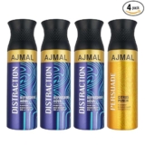Ajmal 3 Distraction & 1 Persuade Deodorant Combo pack of 4 Deodorant 200ml each (Total 800ML) for Men & Women