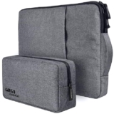 Gizga Essentials Laptop Bag Sleeve Case Cover Pouch for 13.3 Inch Laptop MacBook, Free Accessories Pouch, Water Repellent, Ultra-Light, Easy Carry, Office Bag for Men & Women, Prevents Scratches-Grey