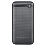 ZEBRONICS Mb10000S11 Power Bank, 10000 Mah, Rapid Charge, 20W Output, Dual USB Output, Pd 3.0 Type C, Built in Protections, Tablets Led Indicator, Made in India (Black)