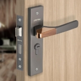 Plantex Heavy-Duty Door Lock Set – Main Door Lock Handle Set/ 6-Lever Lock Mechanism with 3 Years of Warranty by Plantex/Mortise Lock, Brass Lock Body & Cylinder (8114 – Satin Black & PVD Choco