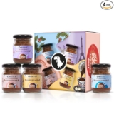 Bevzilla 50 Grams X 4 Flavoured Instant Coffee Powder Pack Box of Colombian Gold, Turkish Hazelnut, French Vanilla & English Butterscotch | Strong Coffee| 100% Arabica Instant Coffee