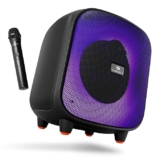 ZEBRONICS Sound Feast 800, Portable Party Bluetooth Speaker, 55 Watts, 9 Hours Playback, 6.5 inch Powerful Driver, Wireless MIC, Karaoke, Mobile Holder, RGB, TWS | USB | AUX | 6.3mm MIC, Deep Bass