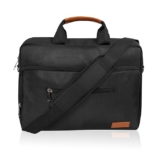 hoi polloi Messenger Bag for Men and Women, 15.6″ Office Laptop Bag with Separate iPad Pocket upto 11″, 13.6L Capacity, Water Resistant Polyester (Black, HPXM0001)