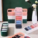 Kuber Industries 4 Pcs Plastic Multi Purpose Wardrobe Organizer for Storage with Compartments | Vanity/Dressing Table Organiser | Desk Drawer Organizer for Home & office | Multicolor