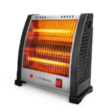 Longway Blaze 2 Rod 800-Watts Quartz Heater | ISI Approved | 1 Year Warranty (White and Grey