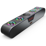 CrossBeats Blaze B30 Bluetooth 30W Soundbar Gaming RGB Light | AUX, BT, SD Card, USB &FM I 8 Hrs Playtime Fast Charge| TWS Pairing| Built in mic| BT Speaker for TV, Mobile, PC, Laptop, Tablet – Black