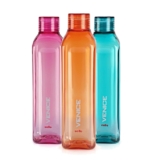 CELLO Venice Water Bottles Set of 3 Pcs For Daily Use, 1000ml Each Multicolor | Stylish & Unbreakable BPA-Free Leakproof Freezer & Fridge Safe Pet Water Bottle For School, Office, Kitchen & Travel